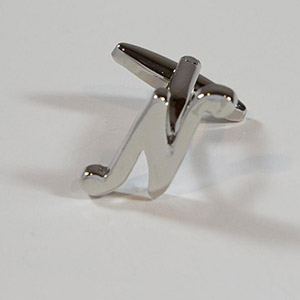 Gemelli Cufflink Letter N 100% Ottone